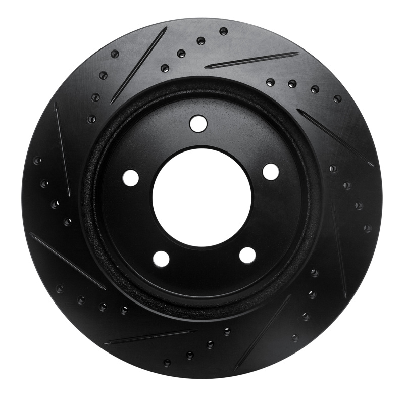 Ford F-150 Brake Rotor (1) - Front Right - R1 Concepts - Drilled & Slotted - Black - `97-`04